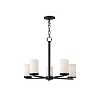 Maxim Lighting 10286SWBK Lateral 5-Lumières 300W Noir/Naturel Incandescence Lustre