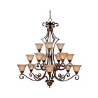 Maxim Lighting 11239SAOI Symphony 15-Lumières 900W Bronze frotté à l'huile Incandescence Lustre