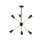 Maxim Lighting 11266BKSBR Lovell 6-Lumières 360W Noir/Laiton satiné Suspendu