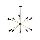 Maxim Lighting 11268BKSBR-BUL Lovell 10-Lumières 90W Noir/Laiton satiné Suspendu