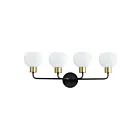 Maxim Lighting Coraline 11274SWBZSBR 4-lumières 60W Bronze/Laiton satiné Vanité