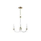 Maxim Lighting 11373WWTGL Charlton 3-Lumières 180W Blanc patiné/Feuilles d'or Incandescence Lustre