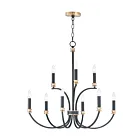 Maxim Lighting 11377BKAB Charlton 9-Lumières 540W Noir/Laiton ancien Incandescence Lustre