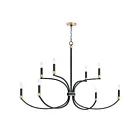 Maxim Lighting 11378BKAB Charlton 8-Lumières 480W Noir/Laiton ancien Incandescence Lustre