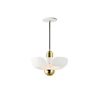 Maxim Lighting 11391WTSBR Poppy 1-Lumière 4W Blanc/Laiton satiné Suspendu