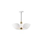 Maxim Lighting 11392WTSBR Poppy 1-Lumière 4W Blanc/Laiton satiné Suspendu