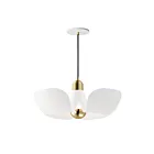 Maxim Lighting 11394WTSBR Poppy 1-Lumière 4W Blanc/Laiton satiné Suspendu