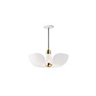 Maxim Lighting 11394WTSBR Poppy 1-Lumière 4W Blanc/Laiton satiné Suspendu
