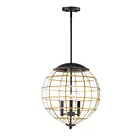Maxim Lighting 11546BKBUB Heirloom 3-Lumières 180W Noir/laiton bruni Suspendu