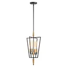 Maxim Lighting 11654BKSBR Wings 4-Lumières 240W Noir/Laiton satiné Suspendu