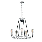 Maxim Lighting 11735BKSN Haven 5-Lumières 300W Noir/Nickel satiné Incandescence Lustre