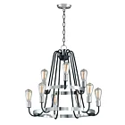 Maxim Lighting 11737BKSN Haven 9-Lumières 540W Noir/Nickel satiné Incandescence Lustre