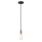 Maxim Lighting 12121BKAB Early Electric 1-Lumière 60W Noir/Laiton antique Suspendu