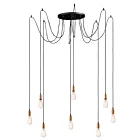 Maxim Lighting 12128BKAB Early Electric 8-Lumières 480W Noir/Laiton antique Suspendu
