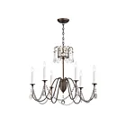 Maxim Lighting 12166CHB-CRY Plumette 6-Lumières 360W Châtaigne Bronze Incandescence Lustre