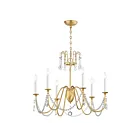 Maxim Lighting 12166GL-CRY Plumette 6-Lumières 360W Feuille d'or Incandescence Lustre