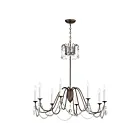 Maxim Lighting 12168CHB-CRY Plumette 8-Lumières 480W Marron Bronze Incandescence Lustre