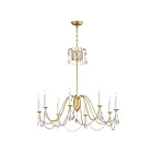 Maxim Lighting 12168GL-CRY Plumette 8-Lumières 480W Feuille d'or Incandescence Lustre