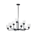 Maxim Lighting 12277CDBK Acadia 9-Lumières 540W Noir Incandescence Lustre