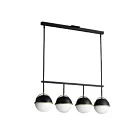 Maxim Lighting 12414SWBKWBR Duke 4-Lumières 240W Noir/laiton patiné Suspendu