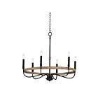 Maxim Lighting 14446DWBK Franklin 6-Lumières 360W Bois flotté/noir Incandescence Lustre