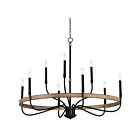 Maxim Lighting 14449DWBK Franklin 9-Lumières 540W Bois flotté/Noir Incandescence Lustre