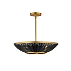 Maxim Lighting 14462BRNAB Rattan 3-Lumières 180W Laiton naturel vieilli Suspendu