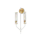 Maxim Lighting 16170CLLFGNAB 2-lumières 12W Gris français clair/laiton vieilli naturel Applique murale