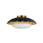 Maxim Lighting 18059BKGL Primrose 1-lumière 60W Feuille noire/or Plafonnier encastré