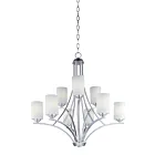 Maxim Lighting 20036SWSN Deven 9-Lumières 540W Nickel satiné Incandescence Lustre