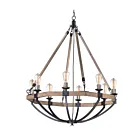 Maxim Lighting 20338WOBZ Lodge 8-Lumières 480W Chêne patiné/Bronze Incandescence Lustre