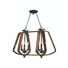 Maxim Lighting 20927BWIO Road House 6-Lumières 240W Bois de grange/Ore de fer Suspendu
