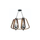 Maxim Lighting 20927BWIO Road House 6-Lumières 240W Bois de grange/Ore de fer Suspendu