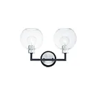 Maxim Lighting Vessel 21612CLBKAL 2-Lumières 120W Noir/Aluminium brossé Luminaire de vanité