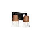 Maxim Lighting Carpenter 21622CLWNBK 2-lumières 60W Noyer/Noir Vanité