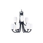 Maxim Lighting 21657SWTXB Taylor 9-Lumières 540W Noir texturé Incandescence Lustre