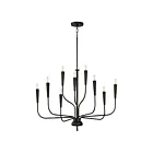 Maxim Lighting 24819BK Vela 9-Lumières 540W Noir Incandescence Lustre