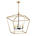 Maxim Lighting 25155GLTXB Abode 4-Lumières 240W Feuille d'or/Noir texturé Incandescence Lustre