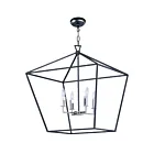 Maxim Lighting 25155TXBPN Abode 4-Lumières 240W Noir texturé/Nickel poli Incandescence Lustre
