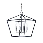 Maxim Lighting 25156TXBPN Abode 4-Lumières 240W Noir texturé/Nickel poli Incandescence Lustre