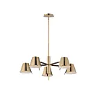 Maxim Lighting 25175DBZHR Carlo 5-Lumières 30W Bronze foncé, cuir, laiton Heritage LED Lustre