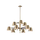 Maxim Lighting 25179DBZHR Carlo 9-Lumières 54W Bronze foncé, cuir, laiton héritage LED Lustre