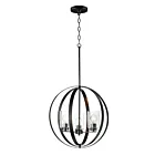 Maxim Lighting 25254CLBK Sentinel 3-Lumières 180W Noir Suspendu