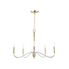 Maxim Lighting 25375CLPCSBR Clarion 5-Lumières 200W Chrome poli/laiton satiné Incandescence Lustre