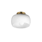 Maxim Lighting 26149WTNAB 1-Lumière 60W Blanc et laiton vieilli naturel Plafonnier encastré
