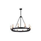 Maxim Lighting 26275BKNAB Noble 10-Lumières 600W Noir/Laiton vieilli naturel Incandescence Lustre