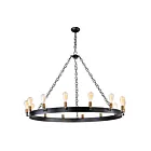 Maxim Lighting 26276BKNAB-BUL Noble 14-Lumières 84W Noir/Naturel Laiton Vieilli LED Lustre