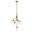 Maxim Lighting 26343CLABBK Savvy 5-Lumières 20W Laiton antique/noir Suspendu
