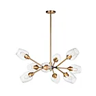 Maxim Lighting 26345CLABBK Savvy 9-Lumières 36W Laiton antique/Noir LED Lustre