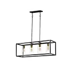 Maxim Lighting 2644BKAB Capitol 4-Lumières 240W Noir/Laiton ancien Suspendu